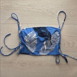 Aerie Blue Leaf Print Tankini Top